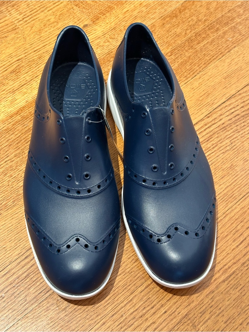 Billion BiiON Golf Shoes Mens size 13 Navy Blue Slip On Wingtip Casual